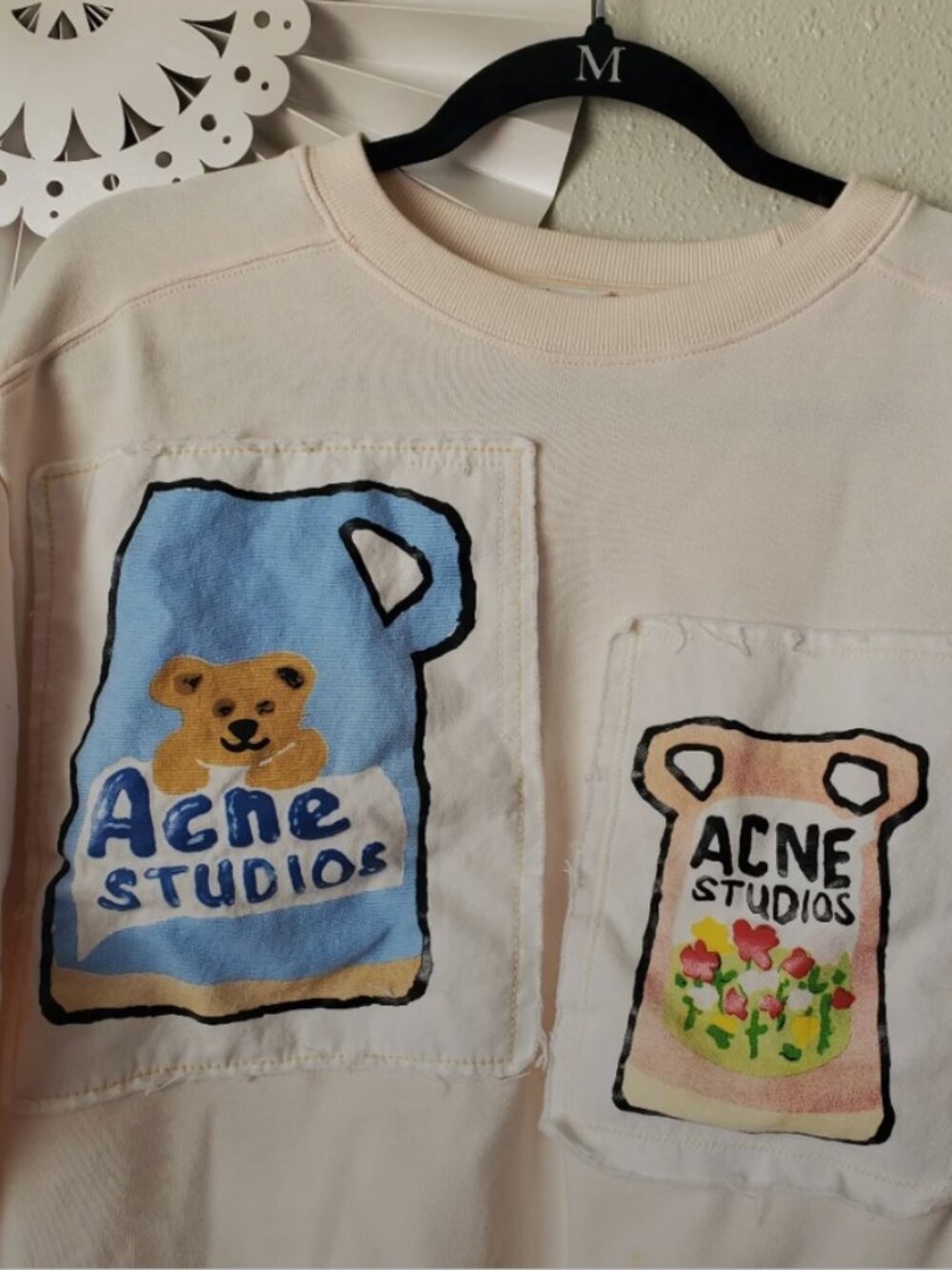 Acne Studios Patchwork Vase Graphic Crewneck Sweatshirt